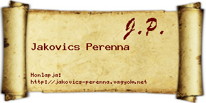 Jakovics Perenna névjegykártya